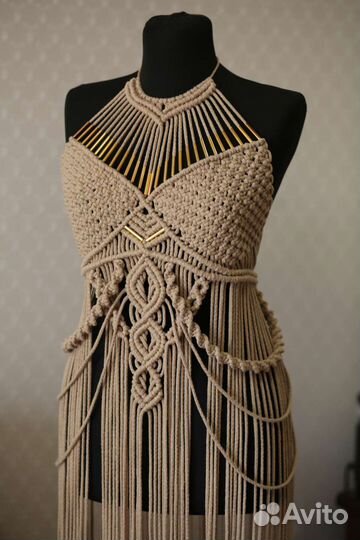 Платье макраме из хлопка