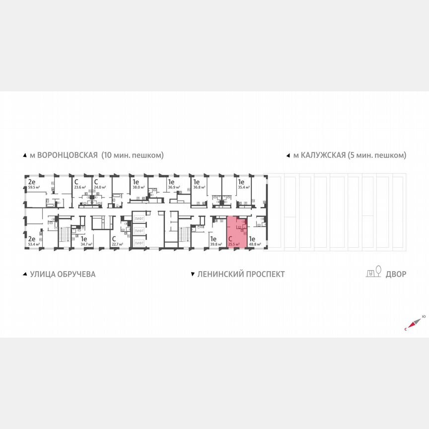 Квартира-студия, 25,5 м², 37/58 эт.