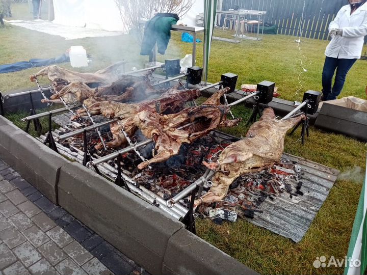 Вертел 2м + эл.двигатель 60кг +стойки для вертела