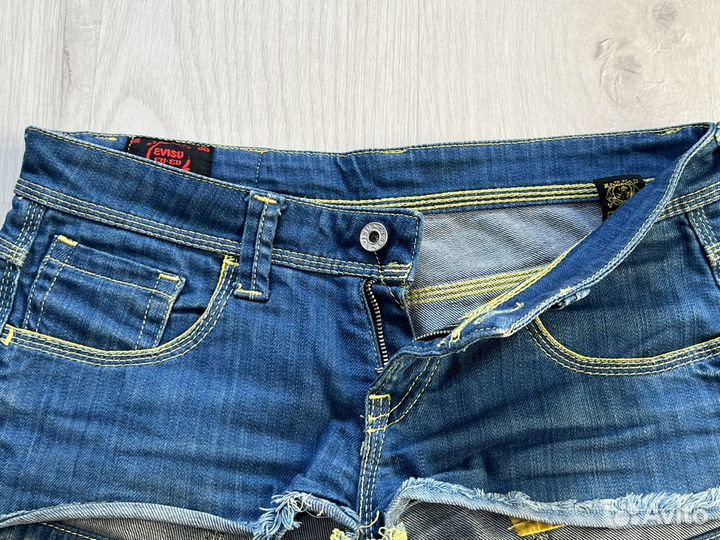 Evisu шорты джинсовые женские оригинал