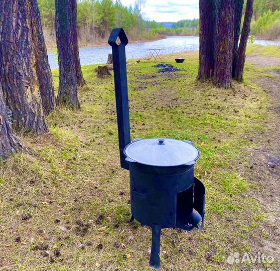 Печь с трубой для 10-12л казана 2мм