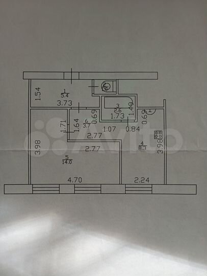 1-к. квартира, 35,1 м², 1/5 эт.