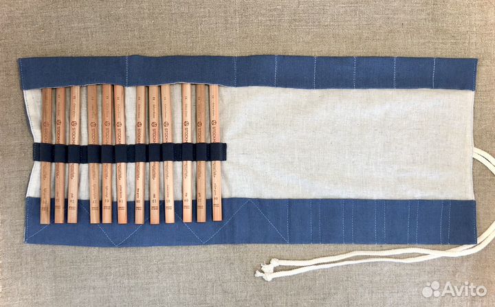 Пенал Вальдорф изо льна 6+6+12 (мелки, карандаши