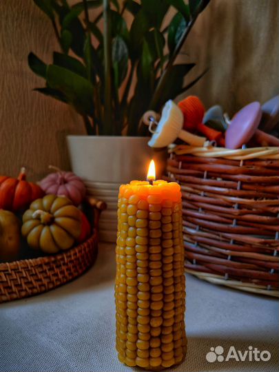 Свеча кукуруза из натурального пчелиного воска