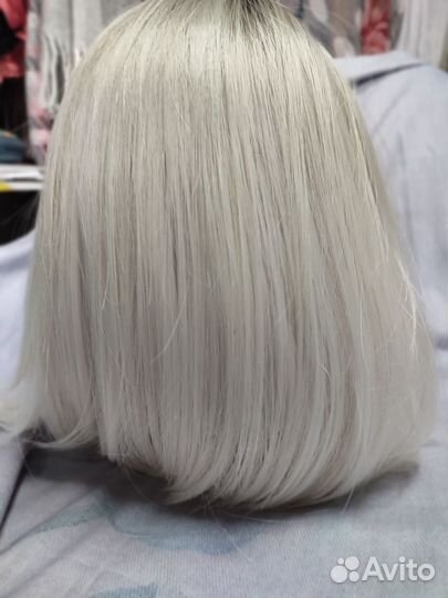 Парик из натуральных волос с имитацией кожи головы