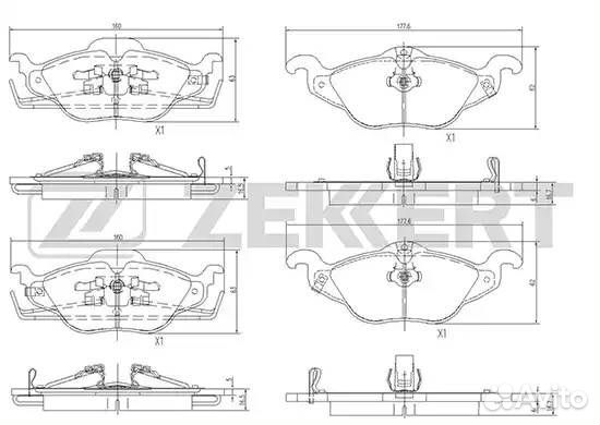 Колодки тормозные передние (177,6*62) Opel Astra F