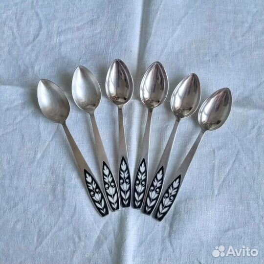 Набор ложек мельхиор эмаль. СССР