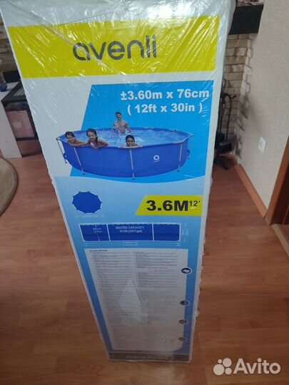 Каркасный бассейн новый avenli 3.60m76cm