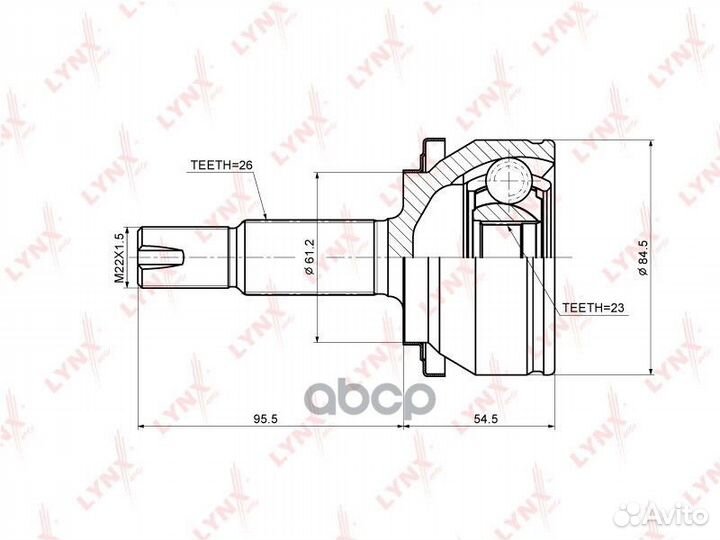 Шрус наруж toyota auris(E150) 1.33-1.6 06- / C