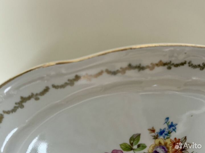 Блюдо овальное гдр германия фарфор