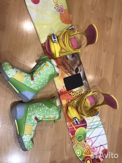 Детский сноуборд 130 см крепления ботинки