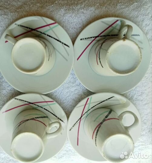 Кофейные чашки с блюдцами фарфор