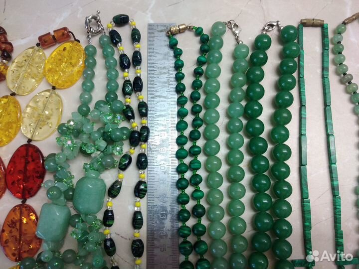 Бусы времён СССР. Винтаж. камни, кость, стекло