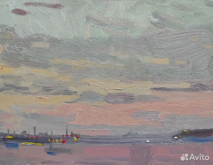 Картина маслом пейзаж закат