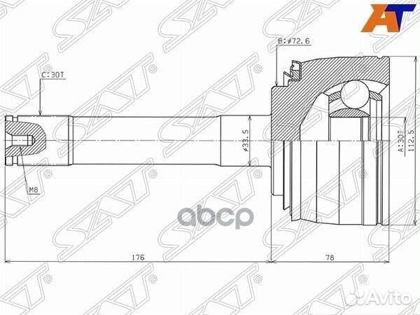 Шрус наружный toyota land cruiser 100 98-05 TO-74