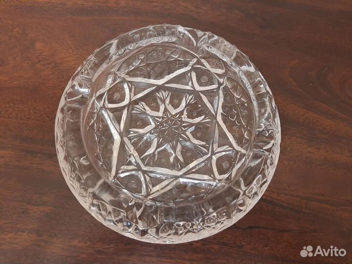 Пепельница хрусталь, резная СССР