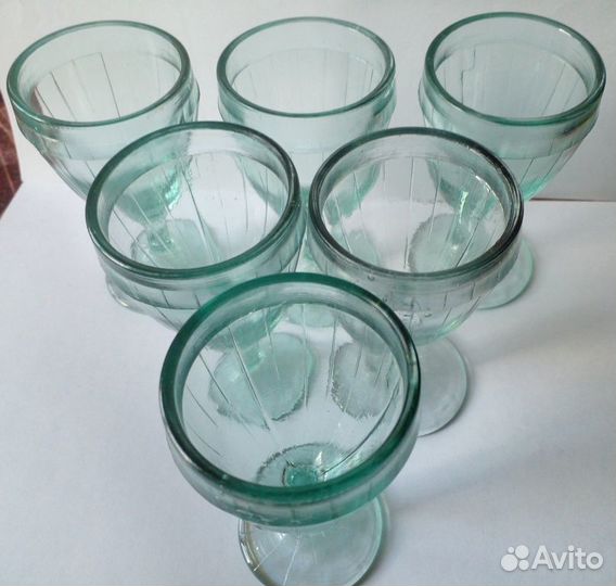 Лафитник рюмки набор 6 шт. Зеленое Стекло