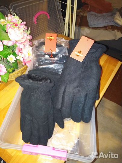 Варежки теплые женские. Перчатки мужские с мехом