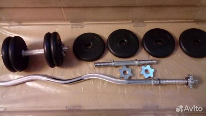 Штанга 25 кг и 2 гантели