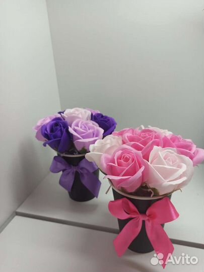 Букет-комплимент из мыльных роз