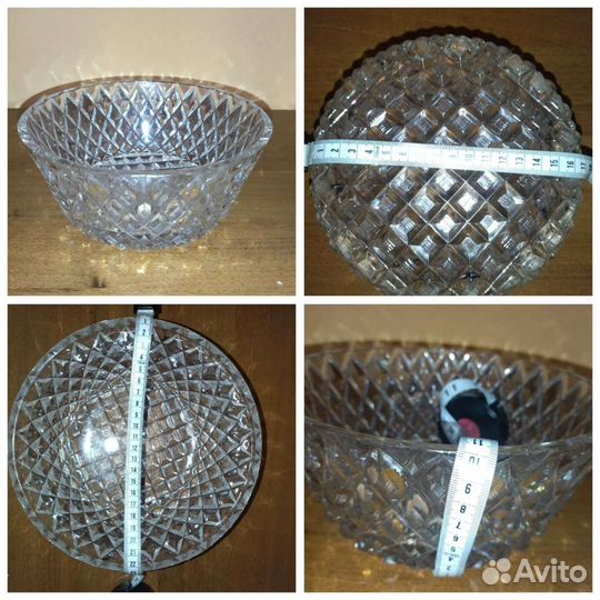 Хрустальный салатник прямоугольный большой бронь