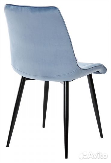 Стул chic черный/тк. велюр пудровый синий G108-56