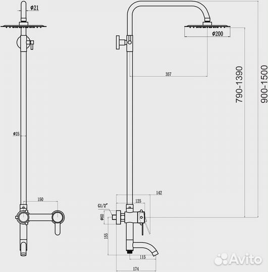 Душевая стойка Fmark (FS8345)