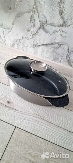 Овальная кастрюля утятница Delimano