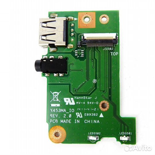 Разъем Audio TJ-16 + USB Asus X553 на плате