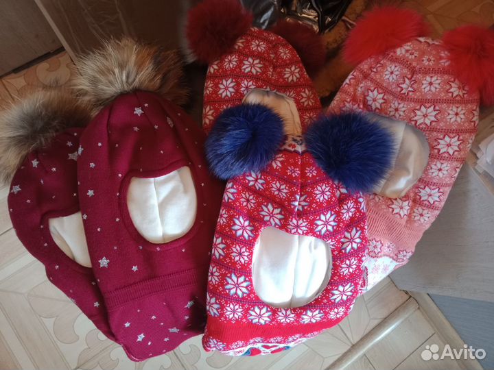 Новые шапки с натуральным помпоном и шапки-шлемы