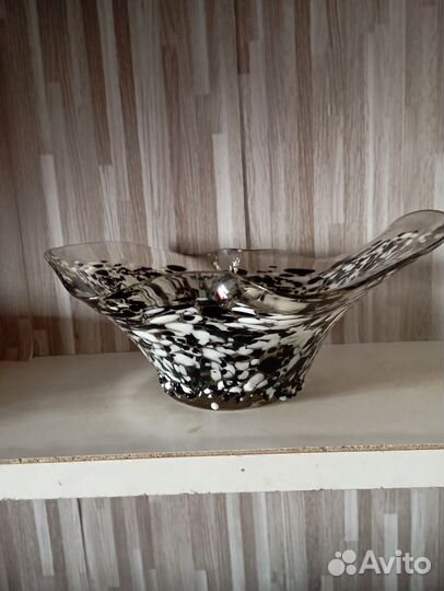 Ваза конфетница цветное стекло СССР