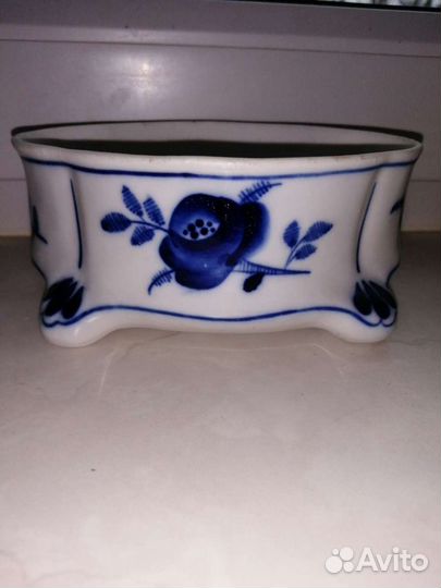 Шкатулка Гжель фарфор винтаж