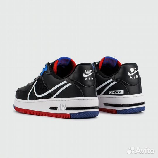 Кроссовки Nike Air Force 1 React Black White Red