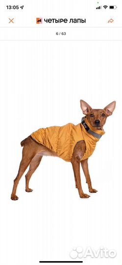 Куртка для собак на молнии