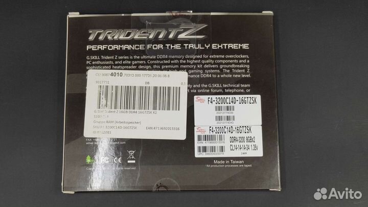 DDR4 память G.skill Trident Z F4-3200C14 16gb