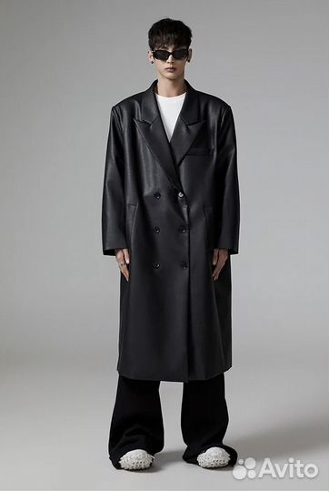 Кожаный плащ оверсайз opium Rick Owens style