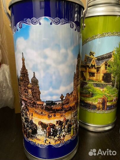 Новый термос 1.2 литра,стеклоколба,металич. корпус