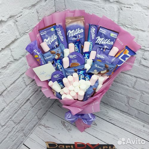 Букет из шоколада милка и маршмеллоу арт. 2983 в Х