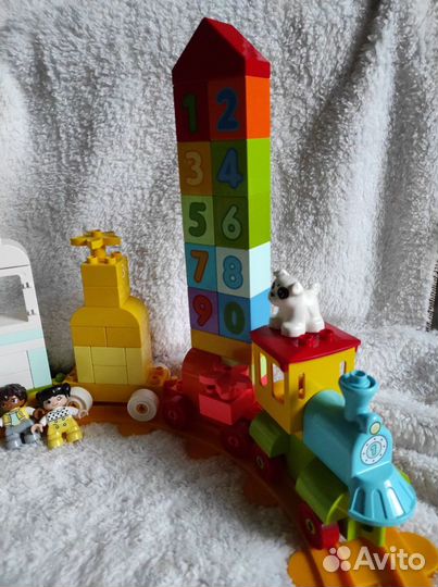 Lego duplo поезд играй и считай около 80 деталей