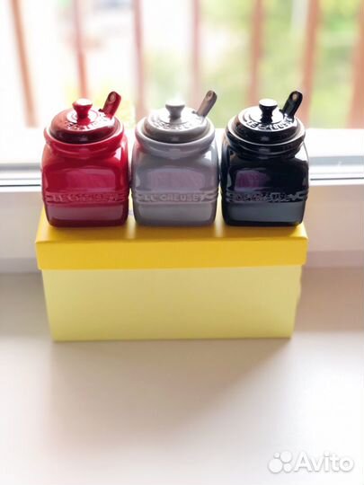 Посуда le creuset баночки с крышечкой/соусницы