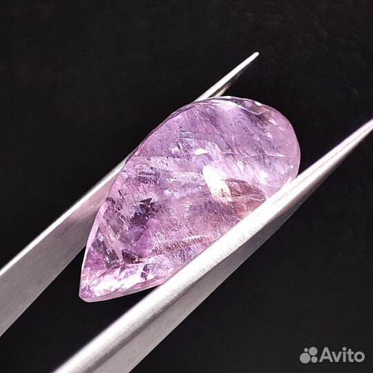 34.45 ct. Кунцит груша. Бразилия + сертификат