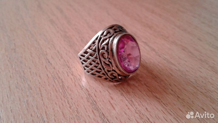 Кольцо СССР с корундом, проба 875