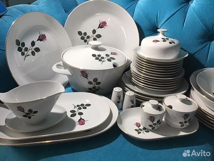 Сервиз столовый Роза ГДР kahla на 6 персон
