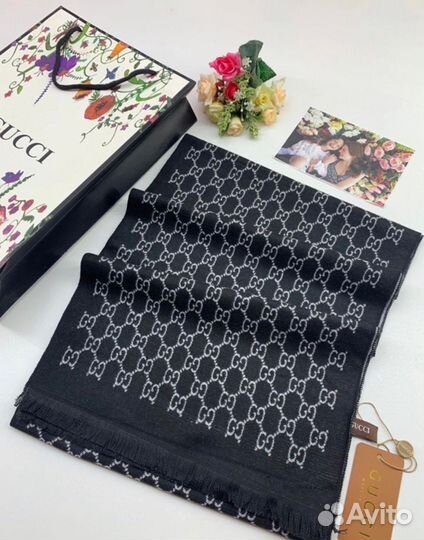 Мужской шарф Gucci коричневый