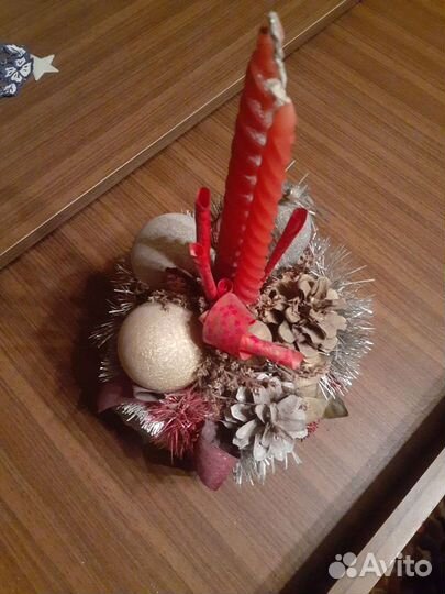 Новогодняя композиция со свечами