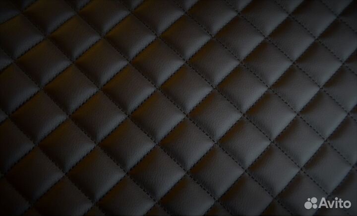 Экокожа стеганая черная черный стандартный ромб