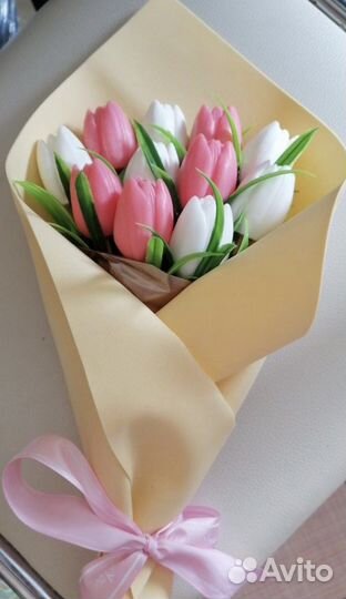 Букет тюльпанов из мыла ручной работы