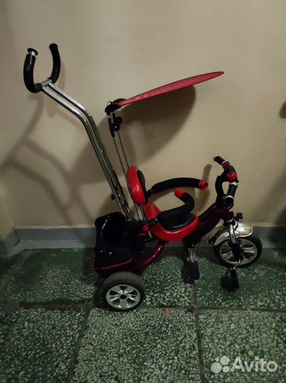 Детский велосипед с ручкой б/у