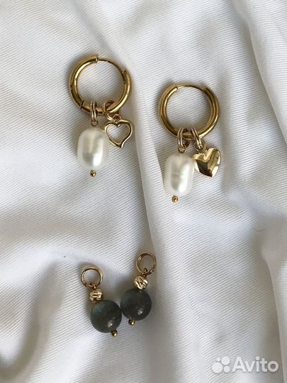 Серьги трансформеры с натуральными камнями