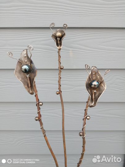 Цветы из металла ржавый декор дачного участка